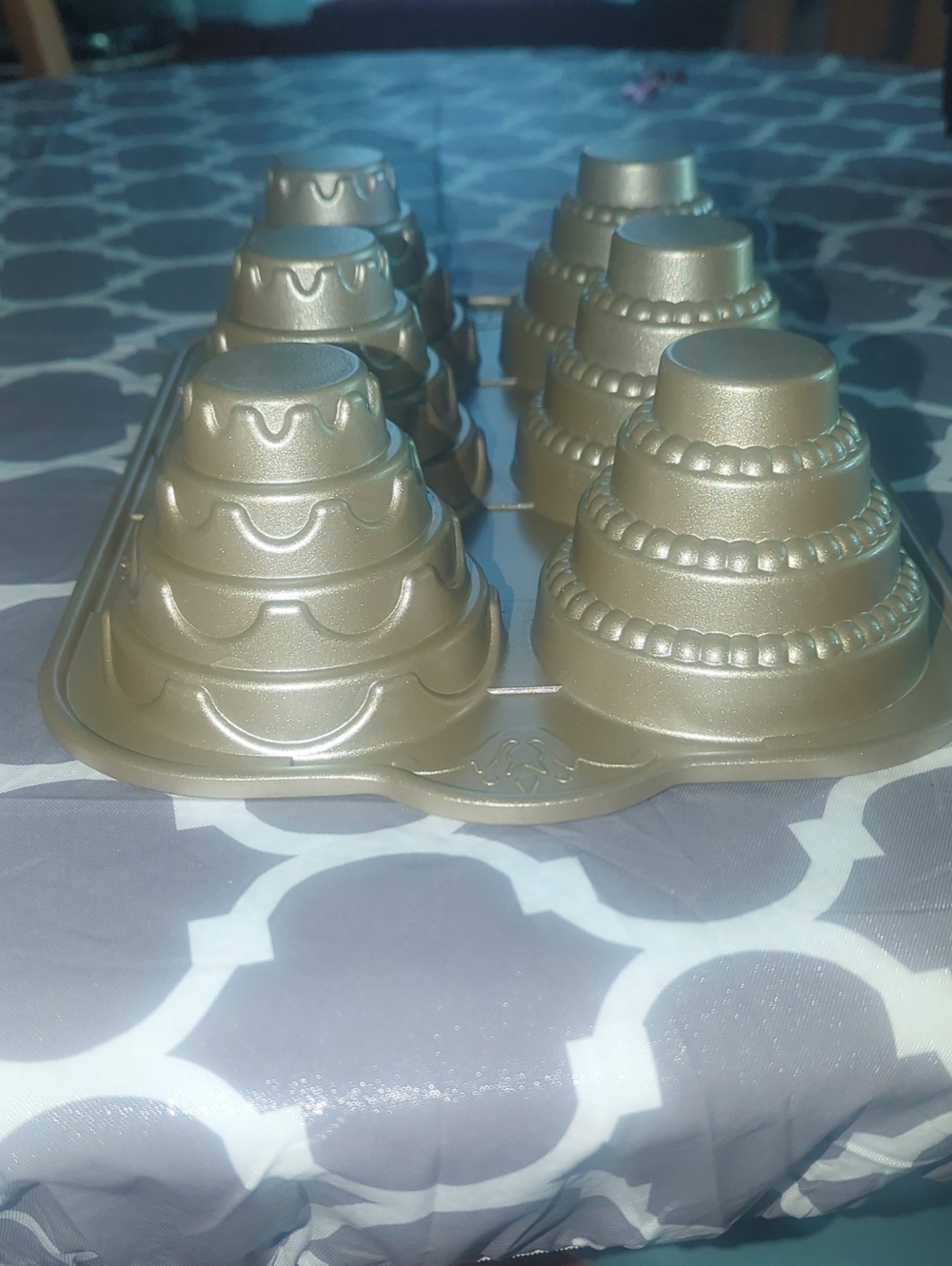 Nordic Ware metallic gold baking pan detail